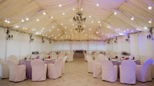 white venue decoration